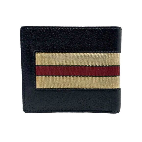 Gucci Black Stripe Web Bifold Wallet - Picture 2 of 9